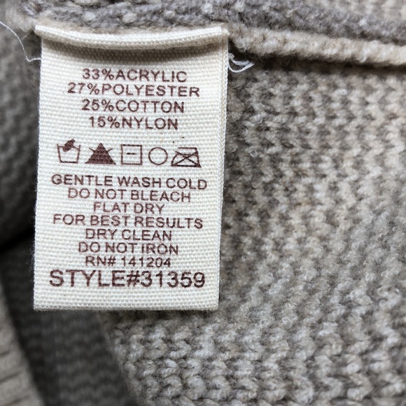 "The Anna" Oatmeal/Beige Window Pane Turtleneck Size Medium - Picture 6 of 12